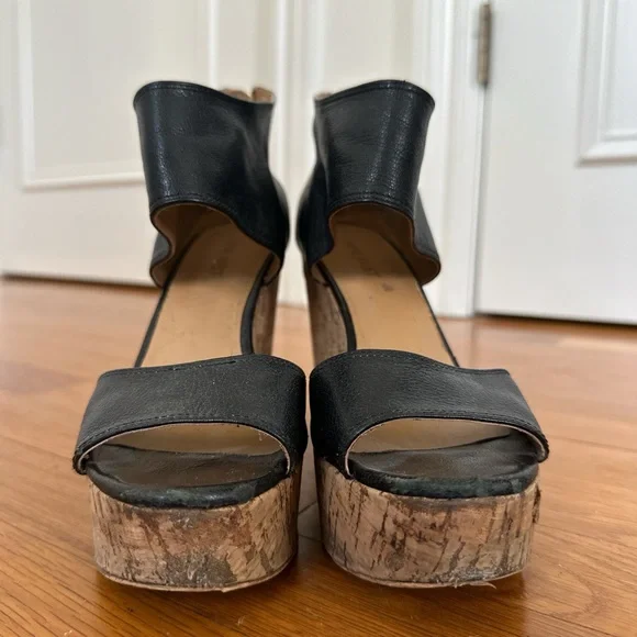 Nine West Black Wedge Sandals - Picture 2 of 8